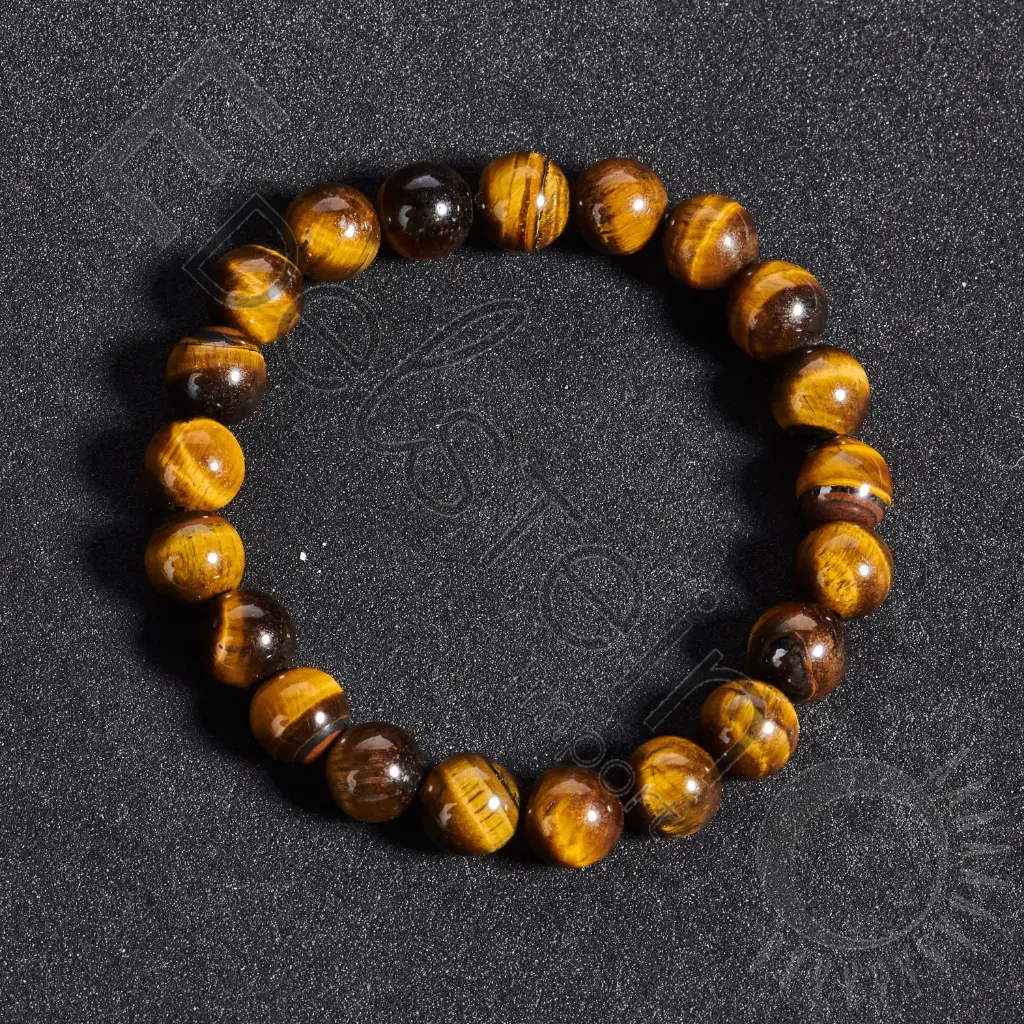 Bracelet Oeil de Tigre – Perles naturelles 8mm Taille M – Grossiste minéraux