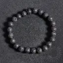 Bracelet Pierre de Lave – Perles naturelles 8mm Taille L – Grossiste minéraux