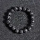 Bracelet Pierre de Lave – Perles naturelles 8mm Taille S – Grossiste minéraux