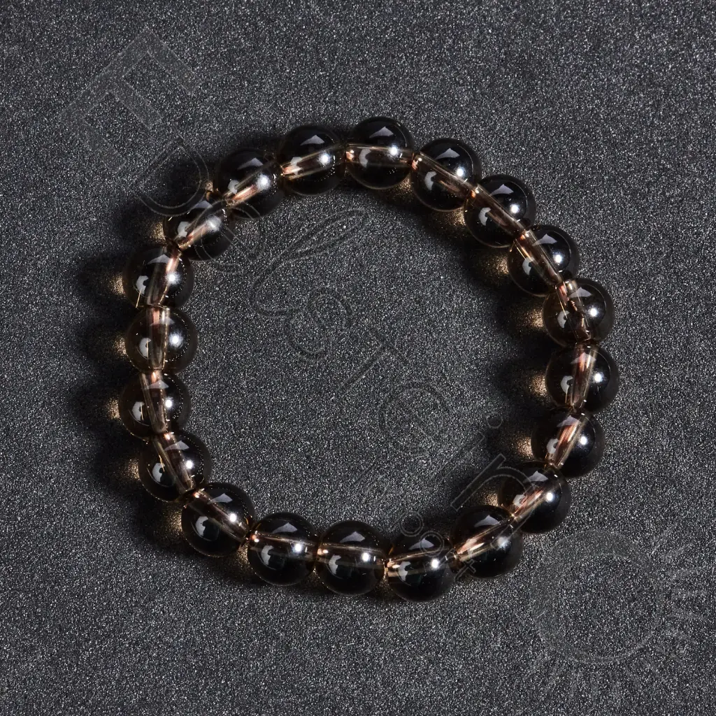 Bracelet Quartz fumé – Perles naturelles 8mm Taille S – Grossiste minéraux
