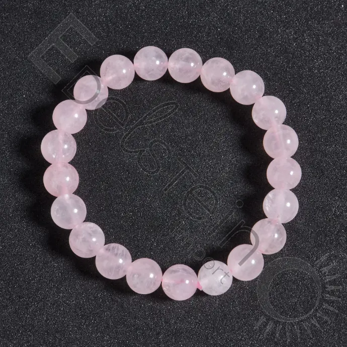 Bracelet Quartz Rose - Perles naturelles 8mm Taille M – Grossiste minéraux