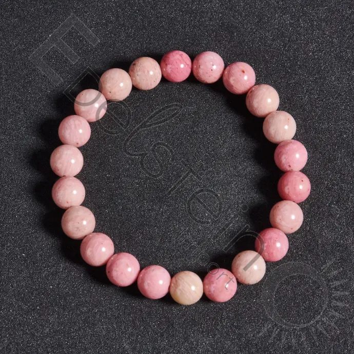 Bracelet Rhodonite rose - Perles naturelles 8mm Taille L  - Grossiste minéraux
