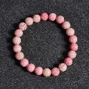 Bracelet Rhodonite rose - Perles naturelles 8mm Taille L  - Grossiste minéraux