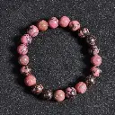 Bracelet Rhodonite noire - Perles naturelles 8mm Taille M – Grossiste minéraux