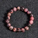 Bracelet Rhodonite noire - Perles naturelles 8mm Taille S – Grossiste minéraux