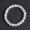 Bracelet Sélénite - Perles naturelles 8mm Taille L – Grossiste minéraux