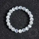 Bracelet Sélénite - Perles naturelles 8mm Taille M – Grossiste minéraux