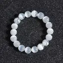 Bracelet Sélénite - Perles naturelles 8mm Taille S – Grossiste minéraux