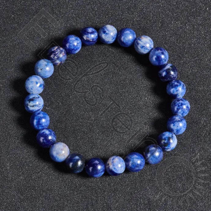 [BRC-SODA08-TL] Bracelet Sodalite - Perles naturelles 8mm Taille L – Grossiste minéraux