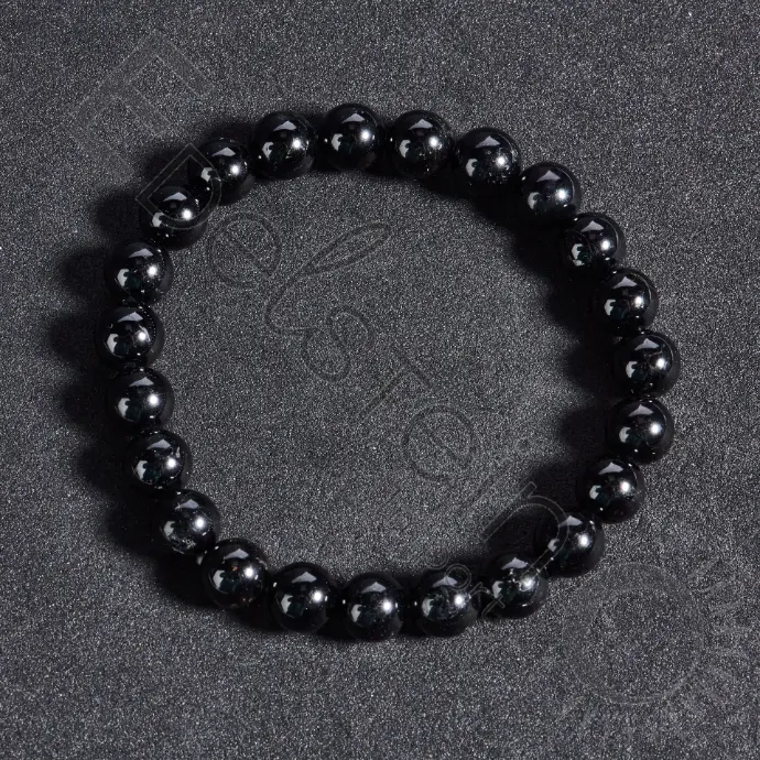 Bracelet Tourmaline noire - Perles naturelles 8mm Taille L – Grossiste minéraux