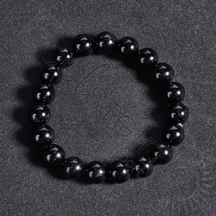 Bracelet Tourmaline noire  - Perles naturelles 8mm Taille S – Grossiste minéraux