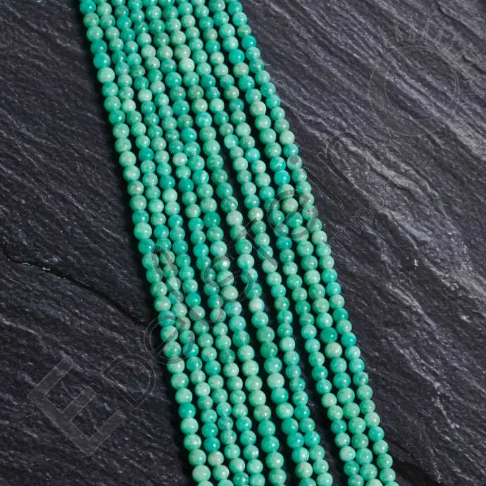 Fil de perles Amazonite – Perles naturelles 4mm – Grossiste minéraux