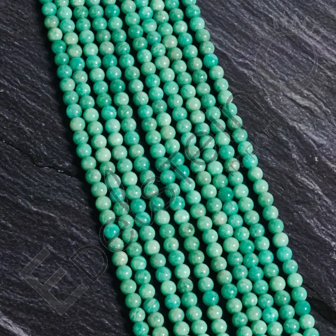 Fil de perles Amazonite – Perles naturelles 6mm – Grossiste minéraux