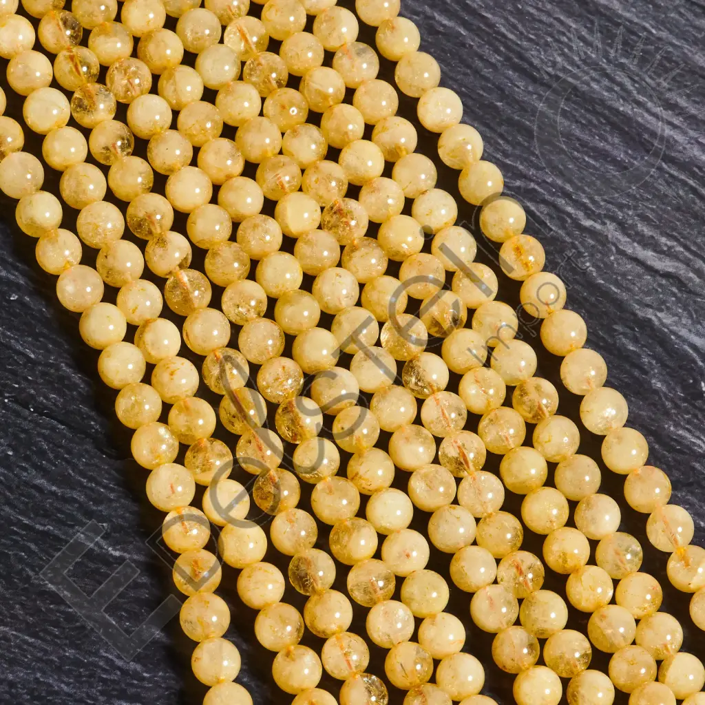 Fil de perles Citrine – Perles naturelles 8mm – Grossiste minéraux
