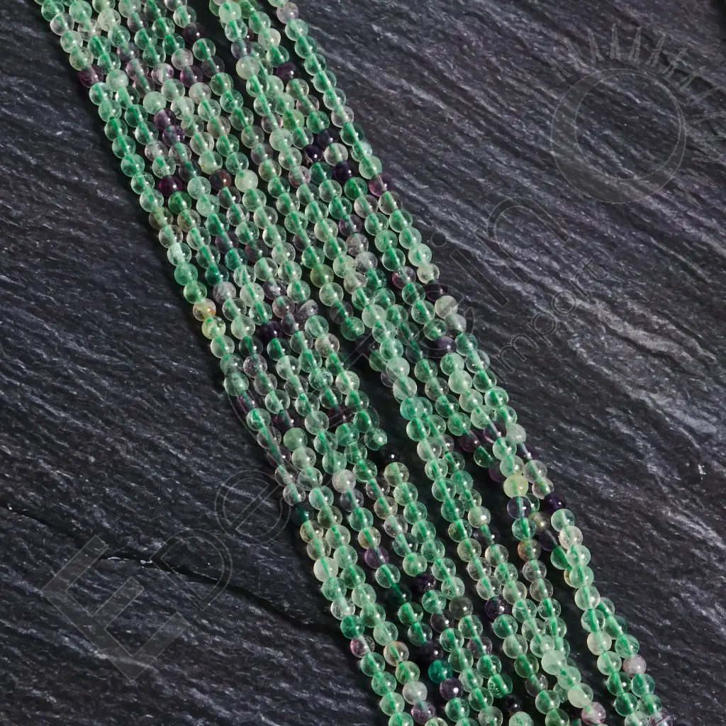 Fil de perles Fluorite – Perles naturelles 4mm – Grossiste minéraux