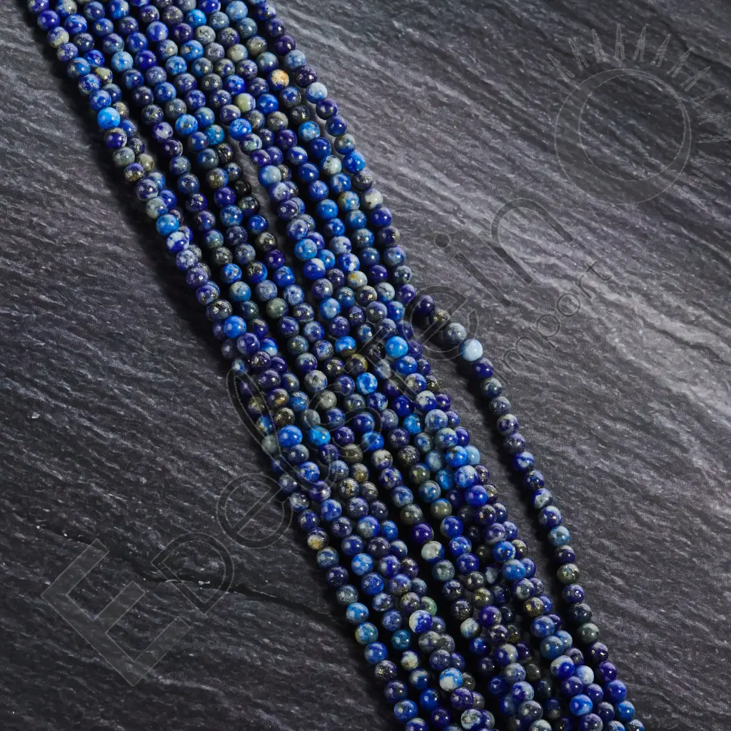 Fil de perles Lapis Lazuli – Perles naturelles 4mm – Grossiste minéraux