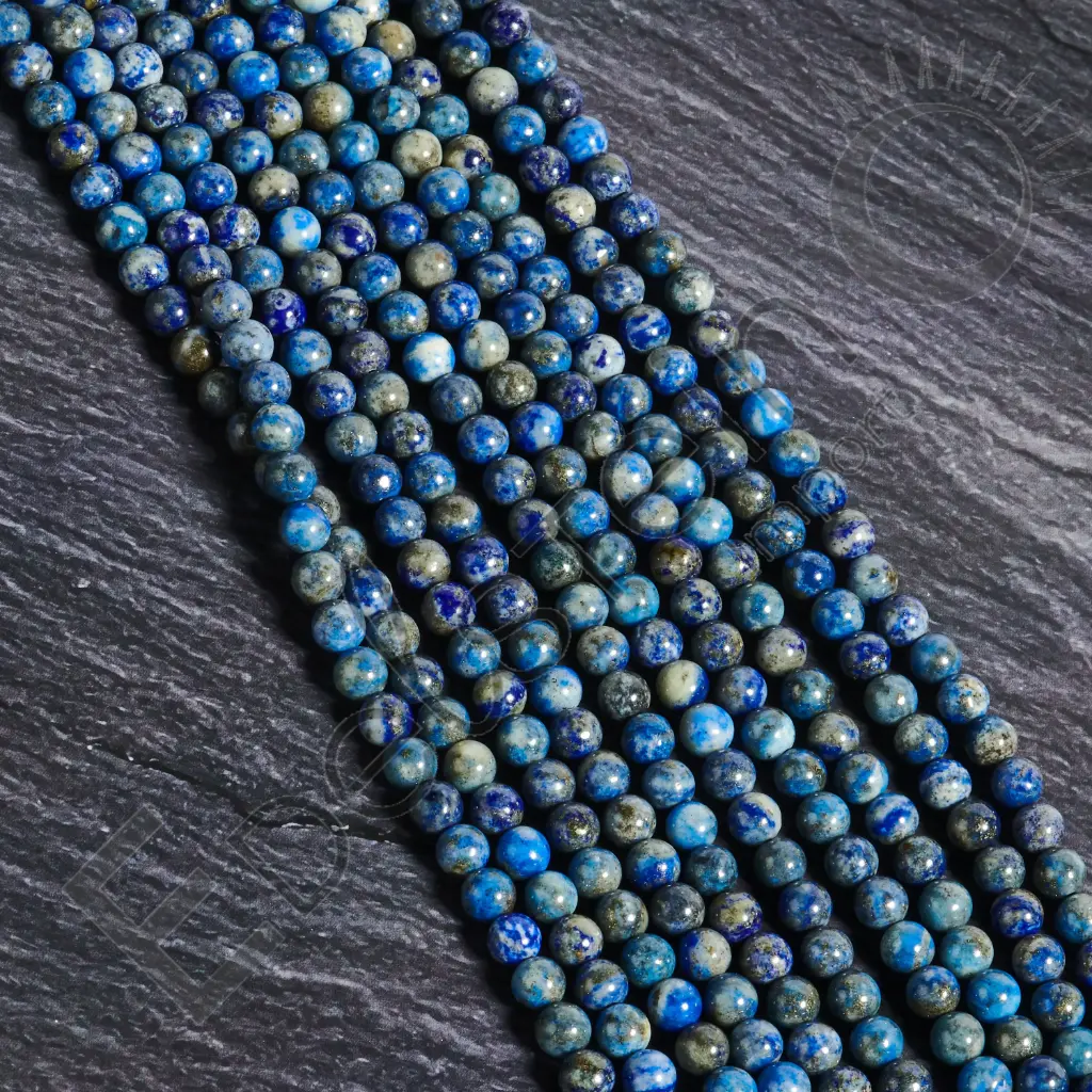 Fil de perles Lapis Lazuli – Perles naturelles 6mm – Grossiste minéraux