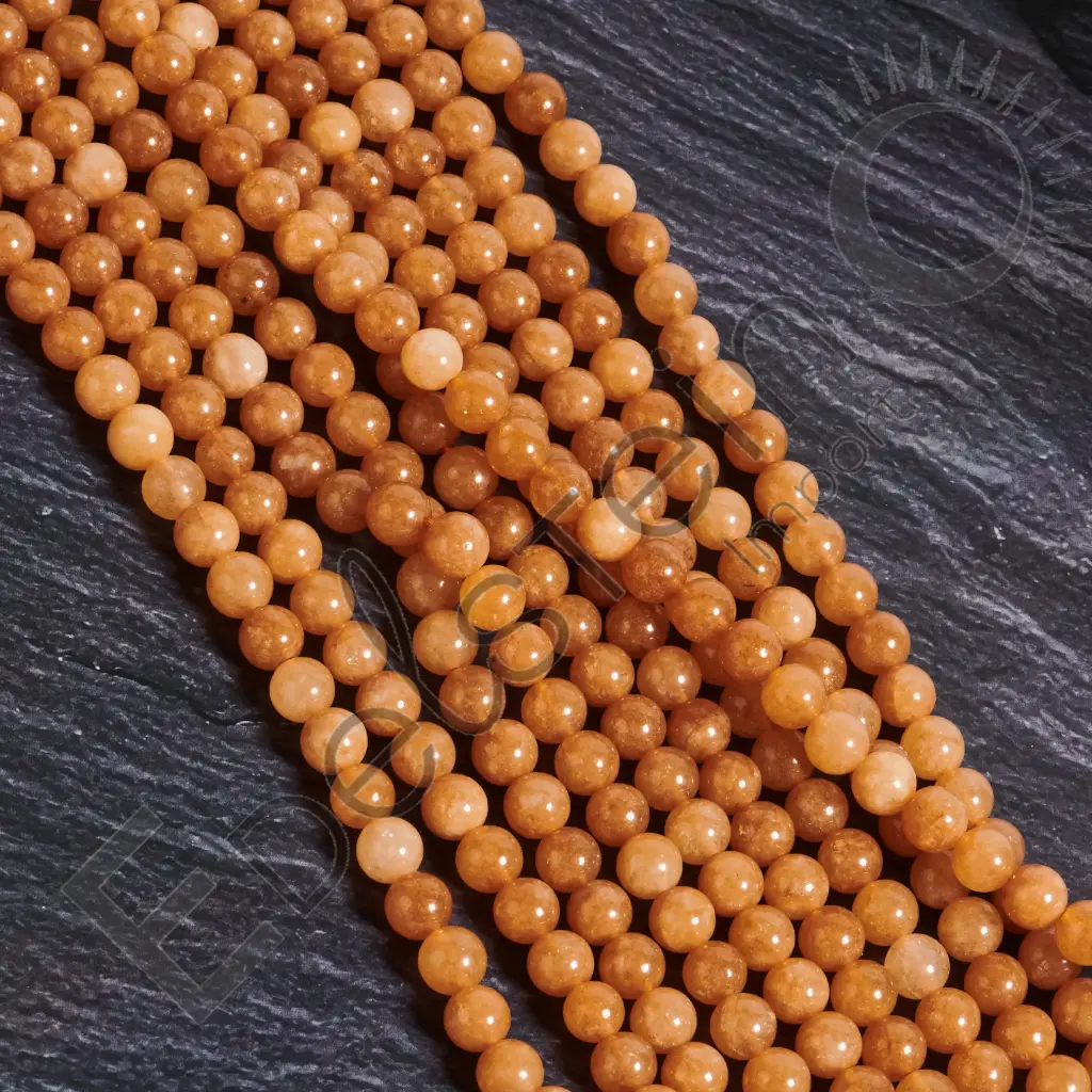 Fil de perles Pierre de Soleil – Perles naturelles 8mm – Grossiste minéraux