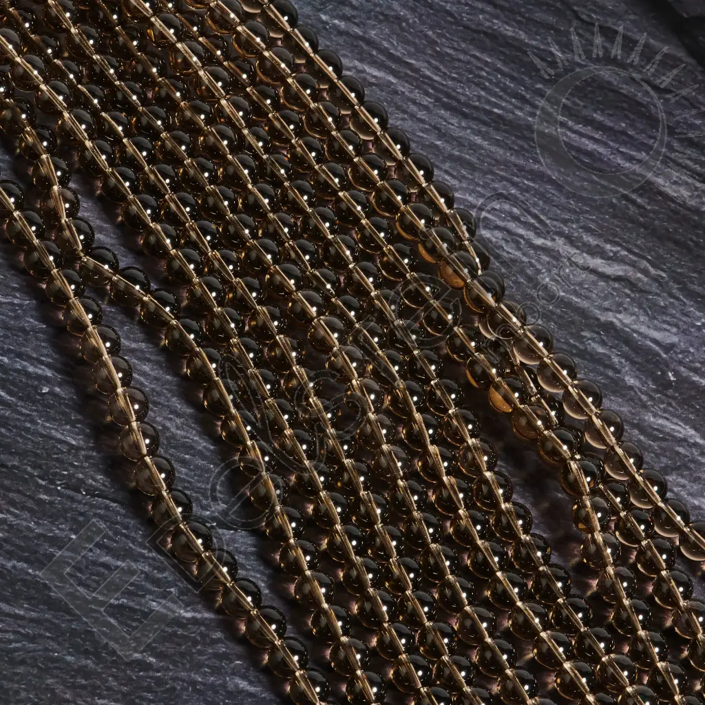 Fil de perles Quartz fumé – Perles naturelles 8mm – Grossiste minéraux