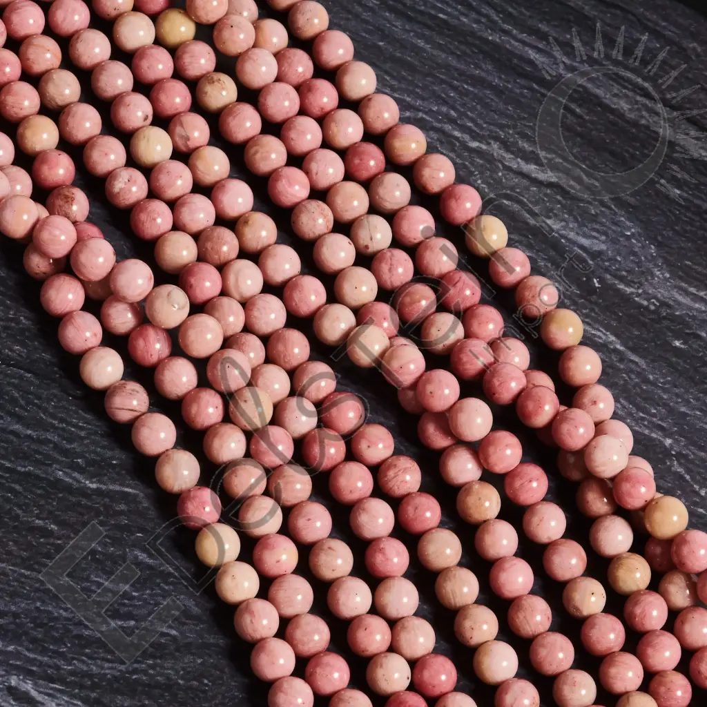 Fil de perles Rhodonite rose - Perles naturelles 8mm – Grossiste minéraux