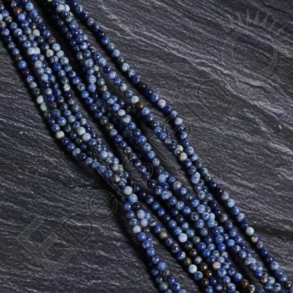 Fil de perles Sodalite - Perles naturelles 4mm – Grossiste minéraux