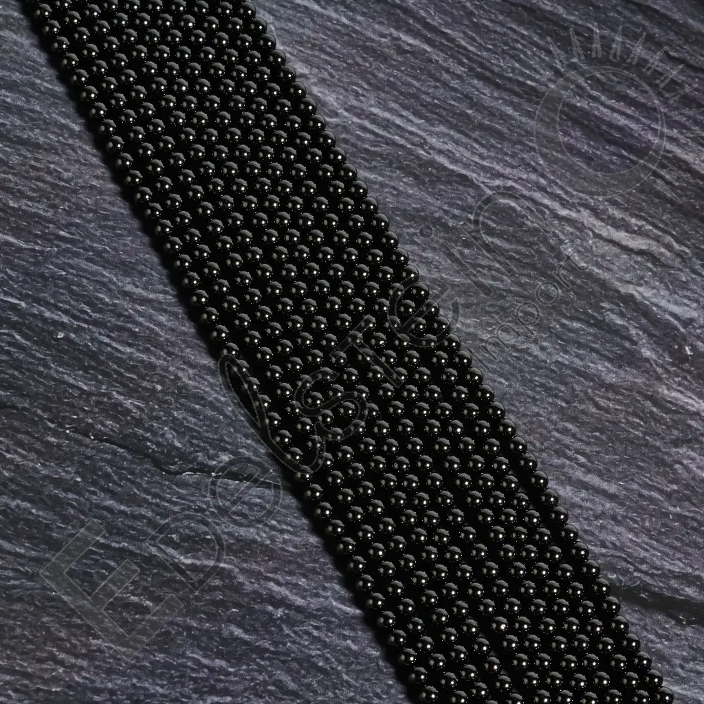 Fil de perles Tourmaline noire - Perles naturelles 4mm – Grossiste minéraux