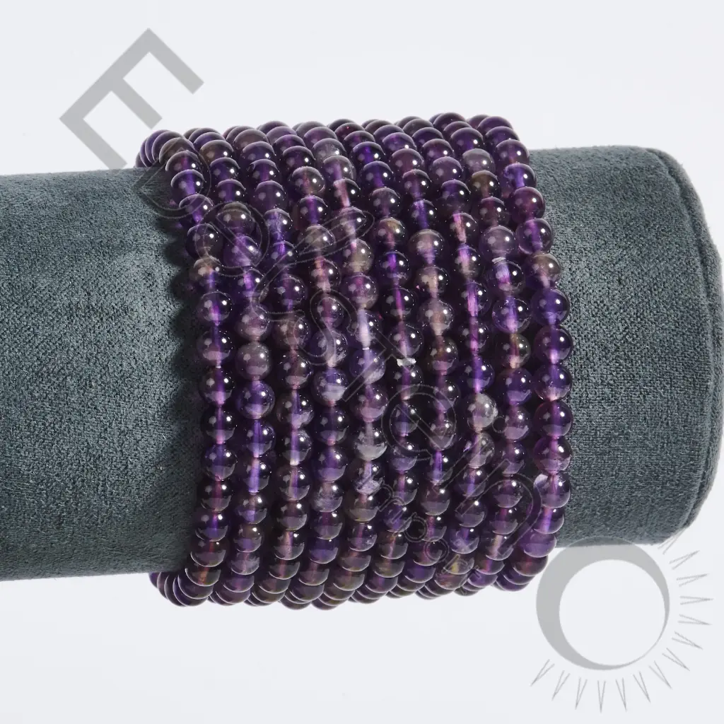 Bracelet Améthyste – Perles naturelles 4mm Taille M – Grossiste minéraux