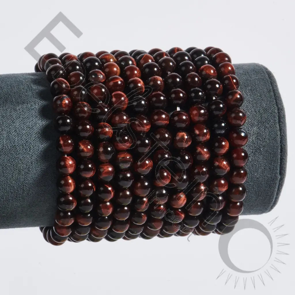 Bracelet Oeil de Taureau – Perles naturelles 6mm Taille L – Grossiste minéraux