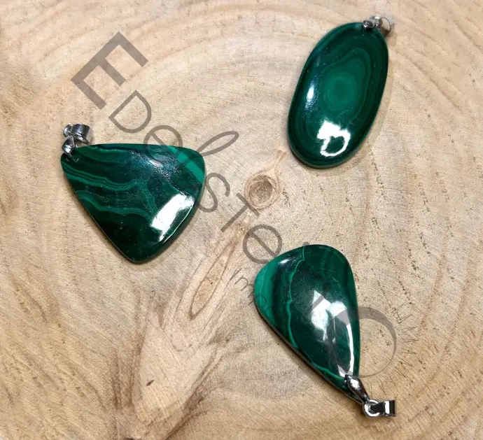 [PEN-MALARG-L] Pendentif Malachite – Pierres naturelles Taille L – Grossiste minéraux