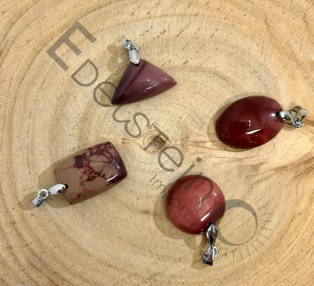 Pendentif Jaspe Mokaïte – Pierres naturelles taille S – Grossiste minéraux