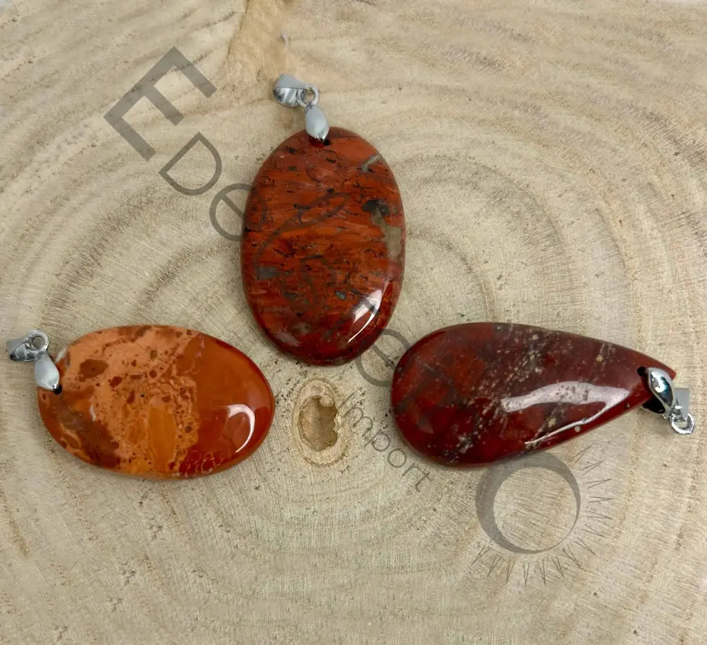Pendentif Jaspe Rouge – Pierres naturelles taille L – Grossiste minéraux