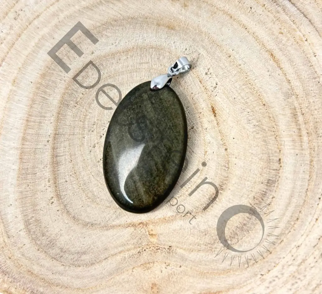 Pendentif en Obsidienne dorée – Pierres naturelles taille L – Grossiste minéraux