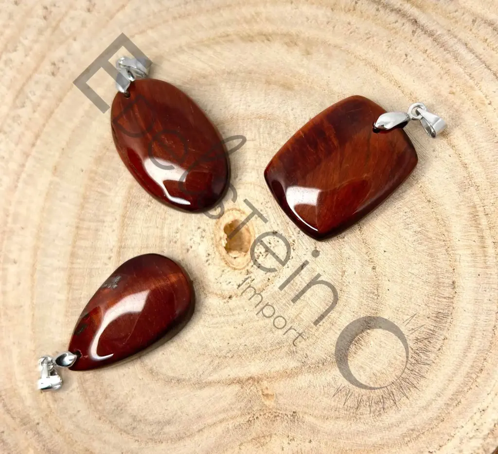 Pendentif en Oeil de Taureau – Pierres naturelles taille M – Grossiste minéraux