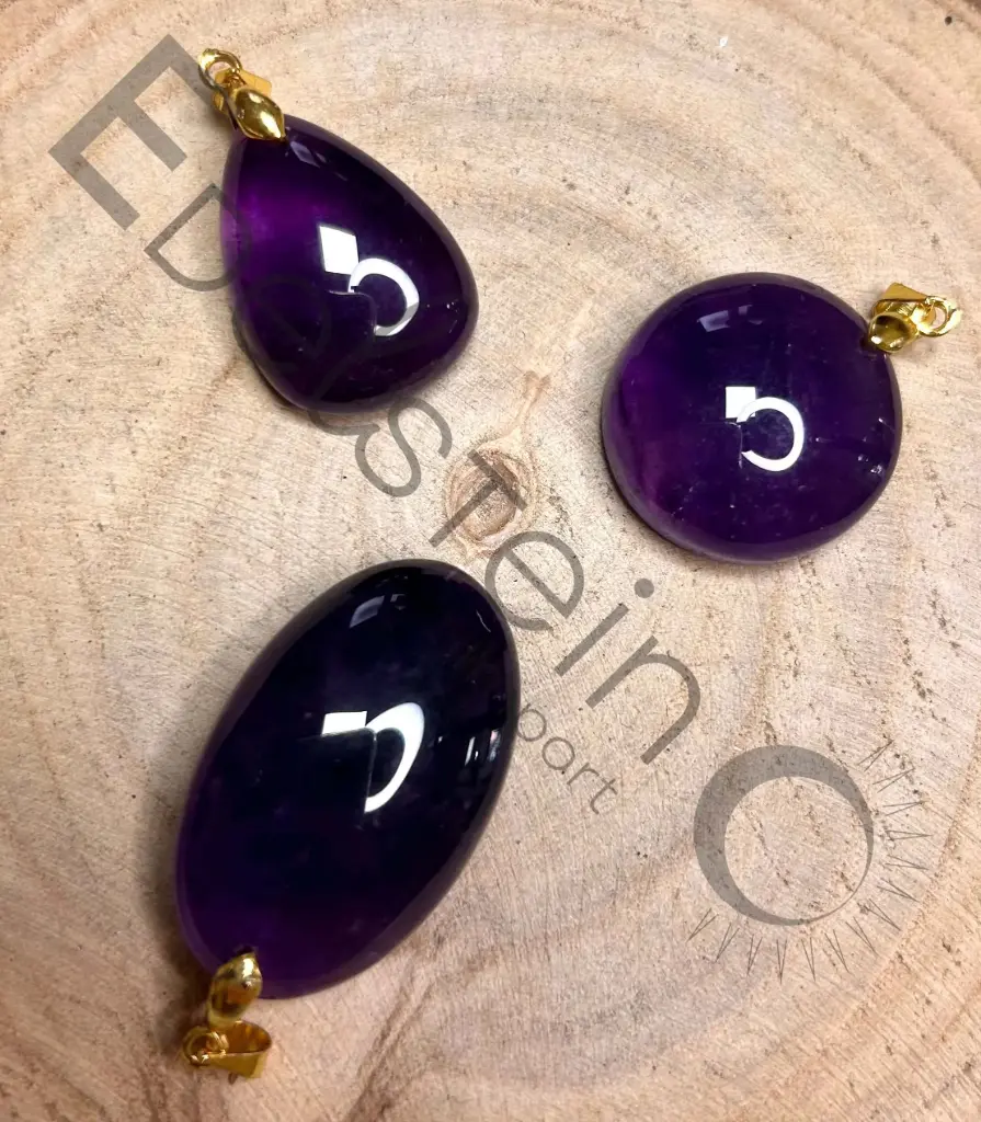 [PEN-AMEDOR-L] Pendentif Améthyste doré – Pierres naturelles Taille L – Grossiste minéraux