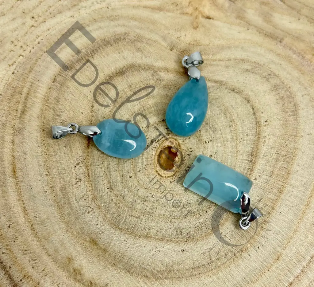 [PEN-AIM-S] Pendentif Aigue-Marine – Pierres naturelles Taille S – Grossiste minéraux