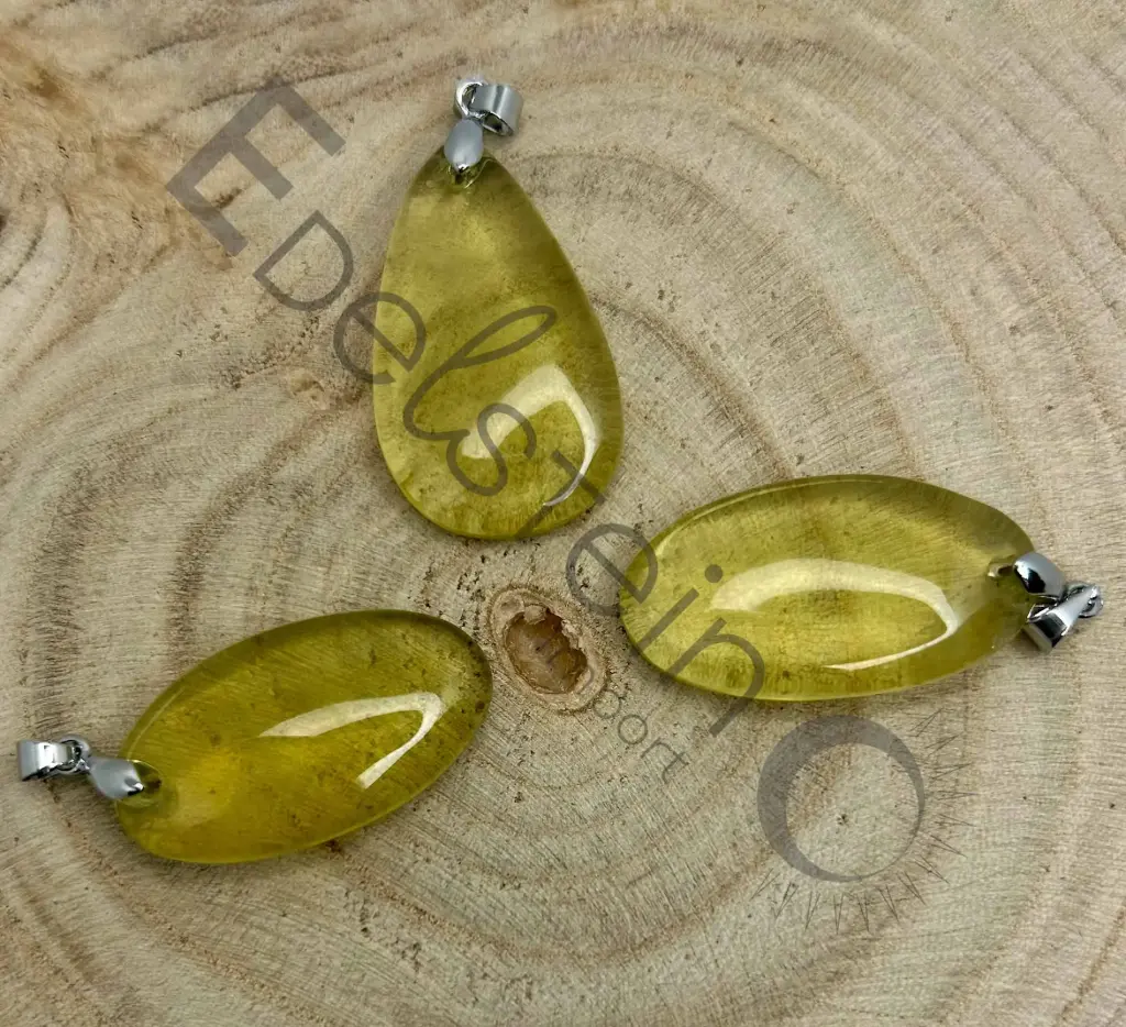 [PEN-QUCIT-TL] Pendentif Quartz citron – Pierres naturelles taille L – Grossiste minéraux