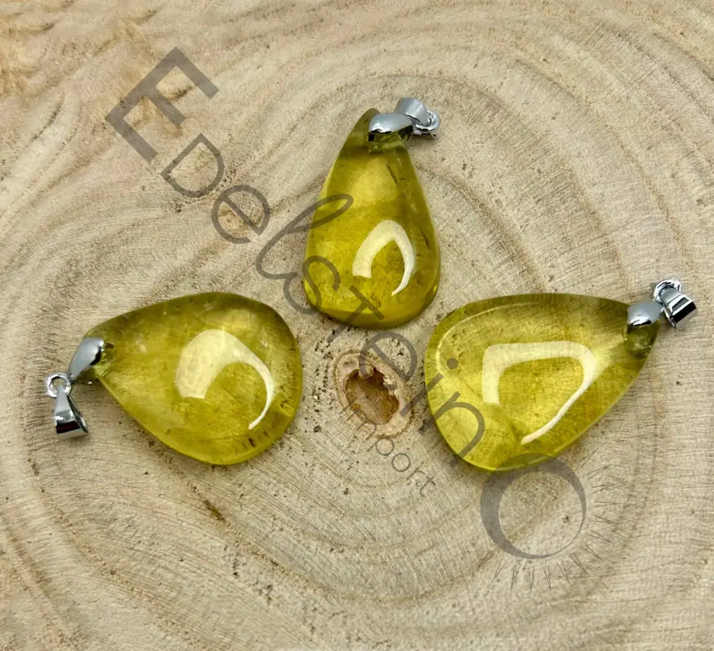 Pendentif Quartz citron – Pierres naturelles taille M – Grossiste minéraux