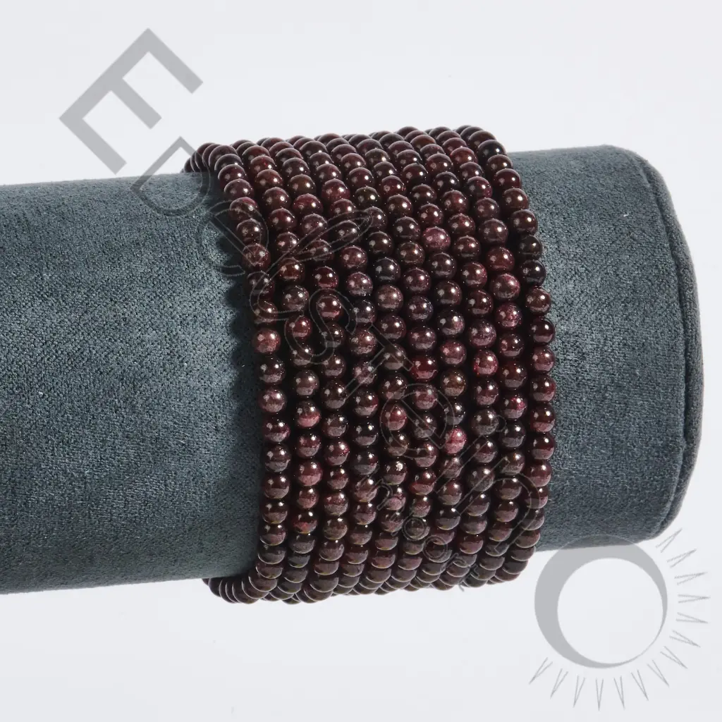 Bracelet Grenat Almadin – Perles naturelles 4mm Taille L – Grossiste minéraux