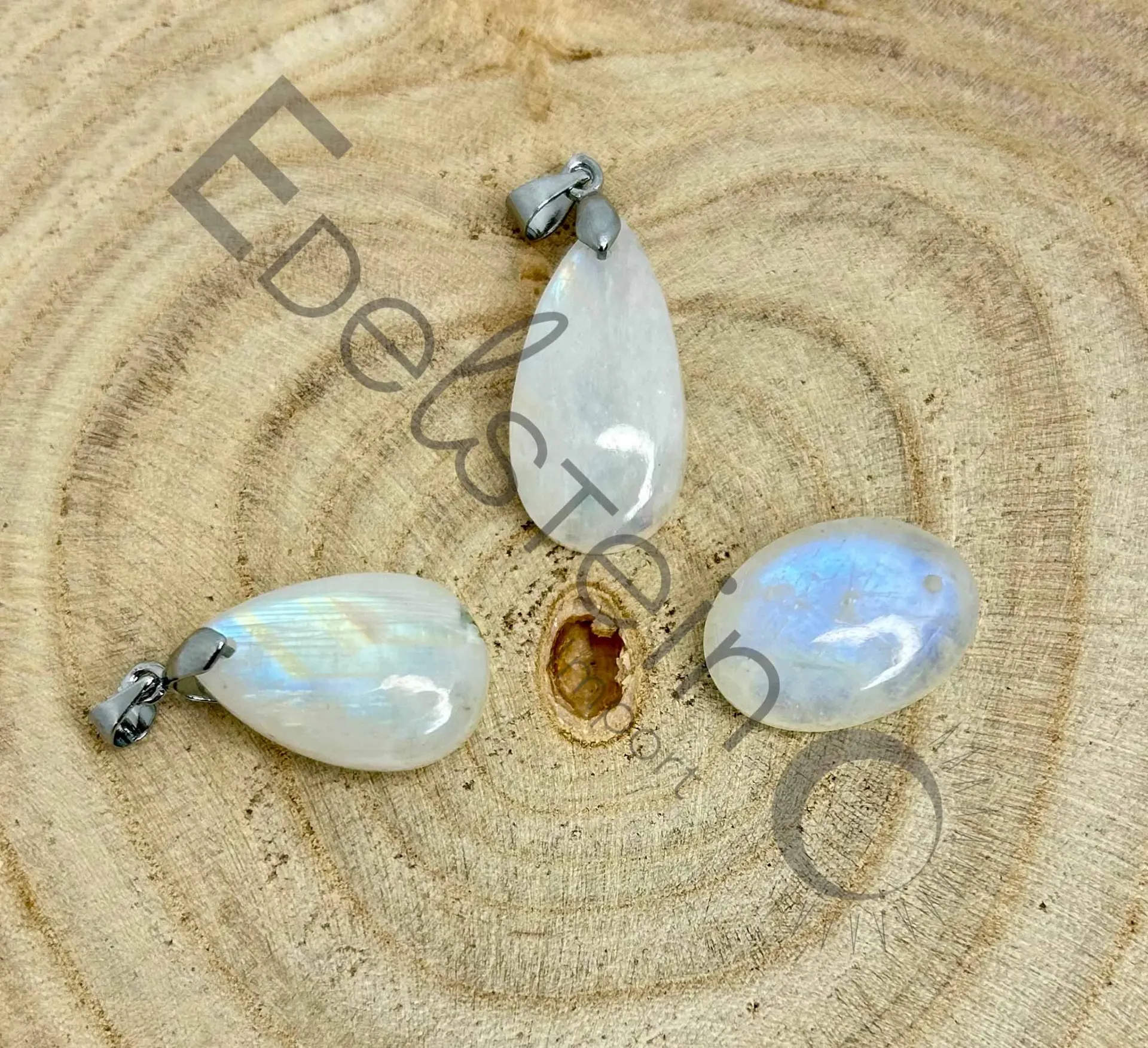 Pendentif Pierre de Lune blanche – Pierres naturelles Taille M – Grossiste minéraux