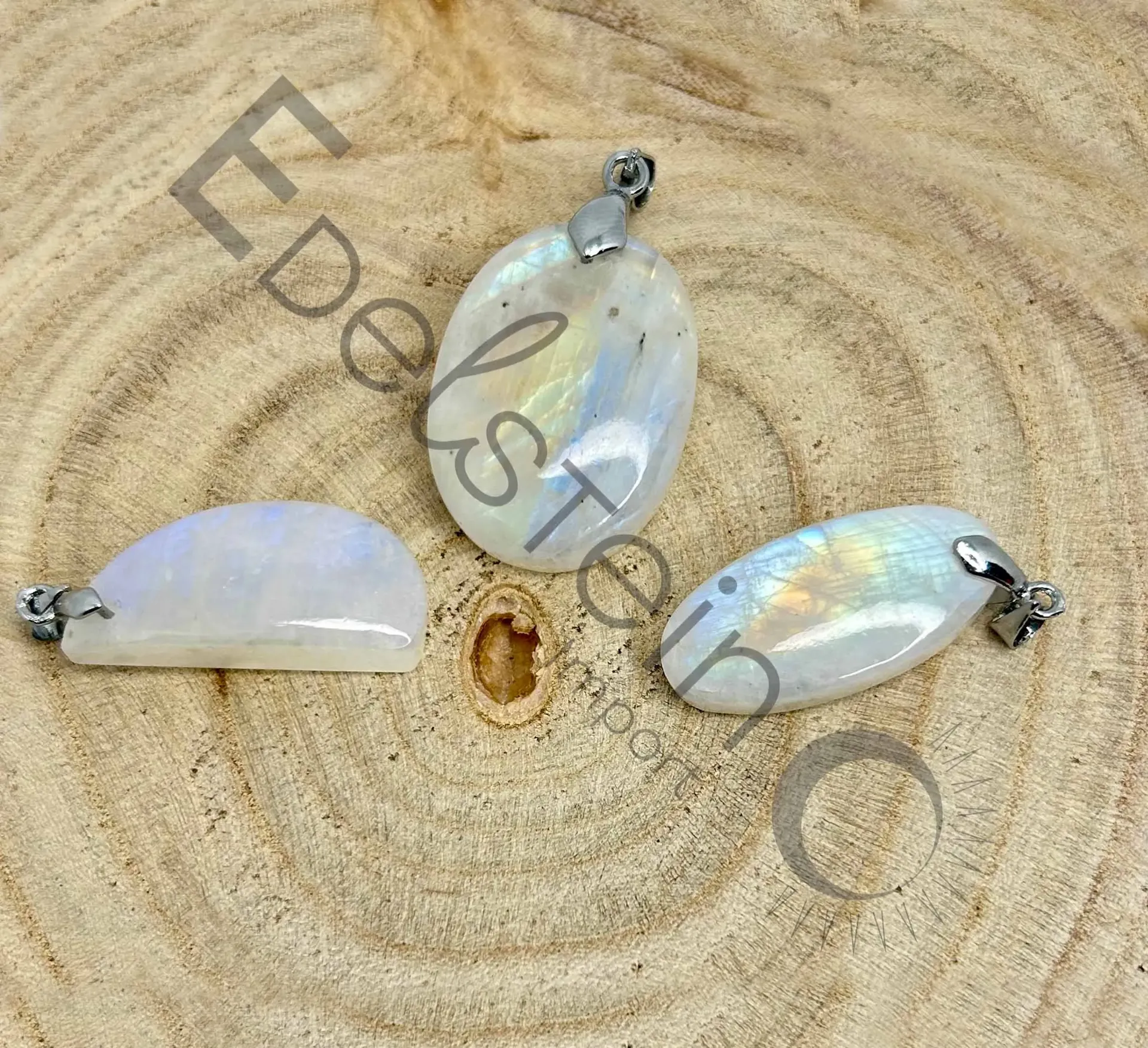 Pendentif Pierre de Lune blanche – Pierres naturelles Taille L – Grossiste minéraux