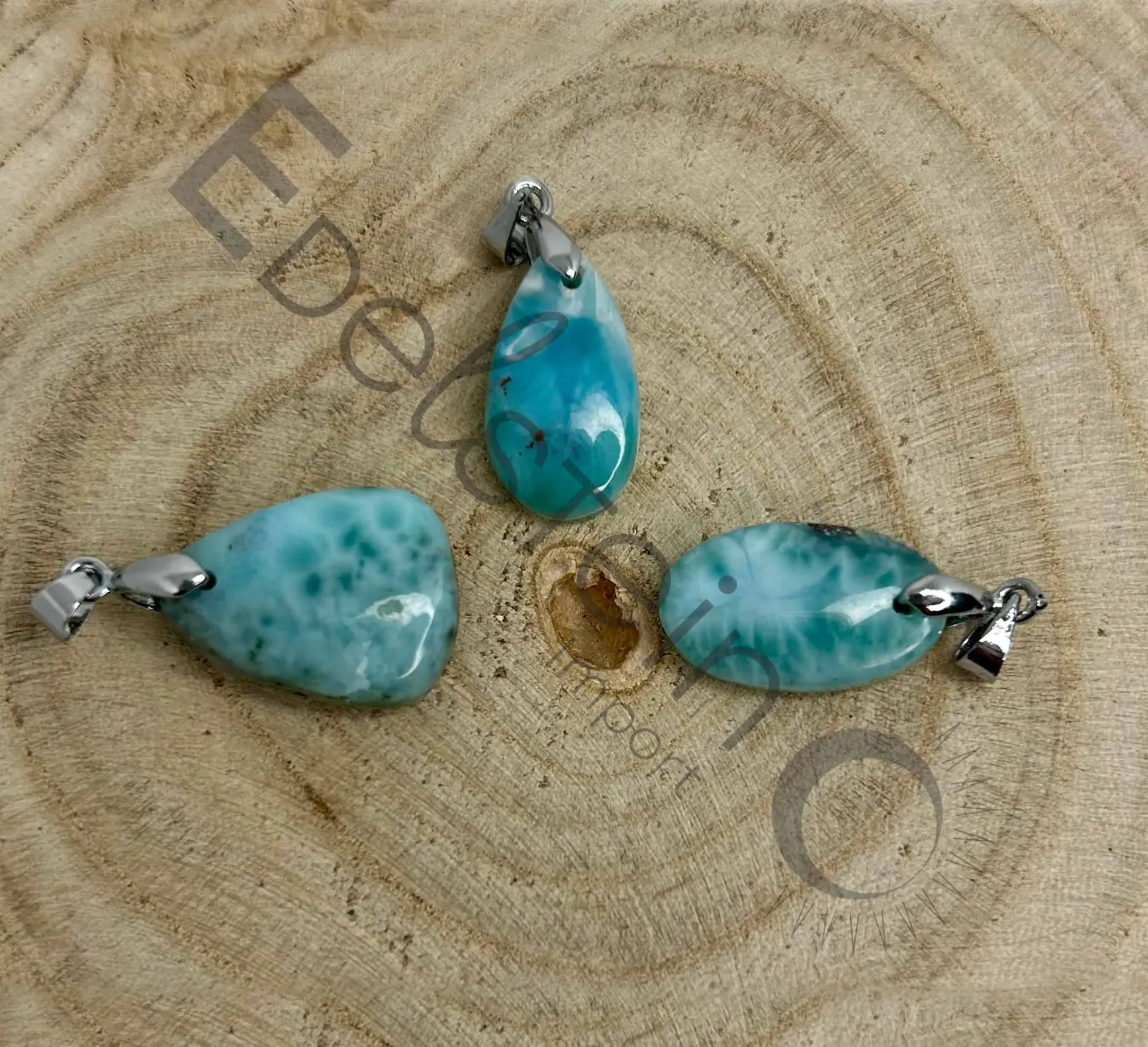 Pendentif Larimar – Pierres naturelles Taille M – Grossiste minéraux