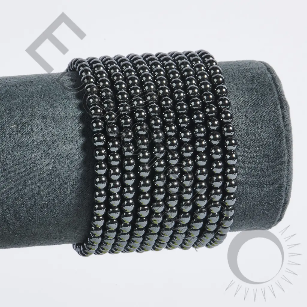 Bracelet Hématite – Perles naturelles 4mm Taille L – Grossiste minéraux
