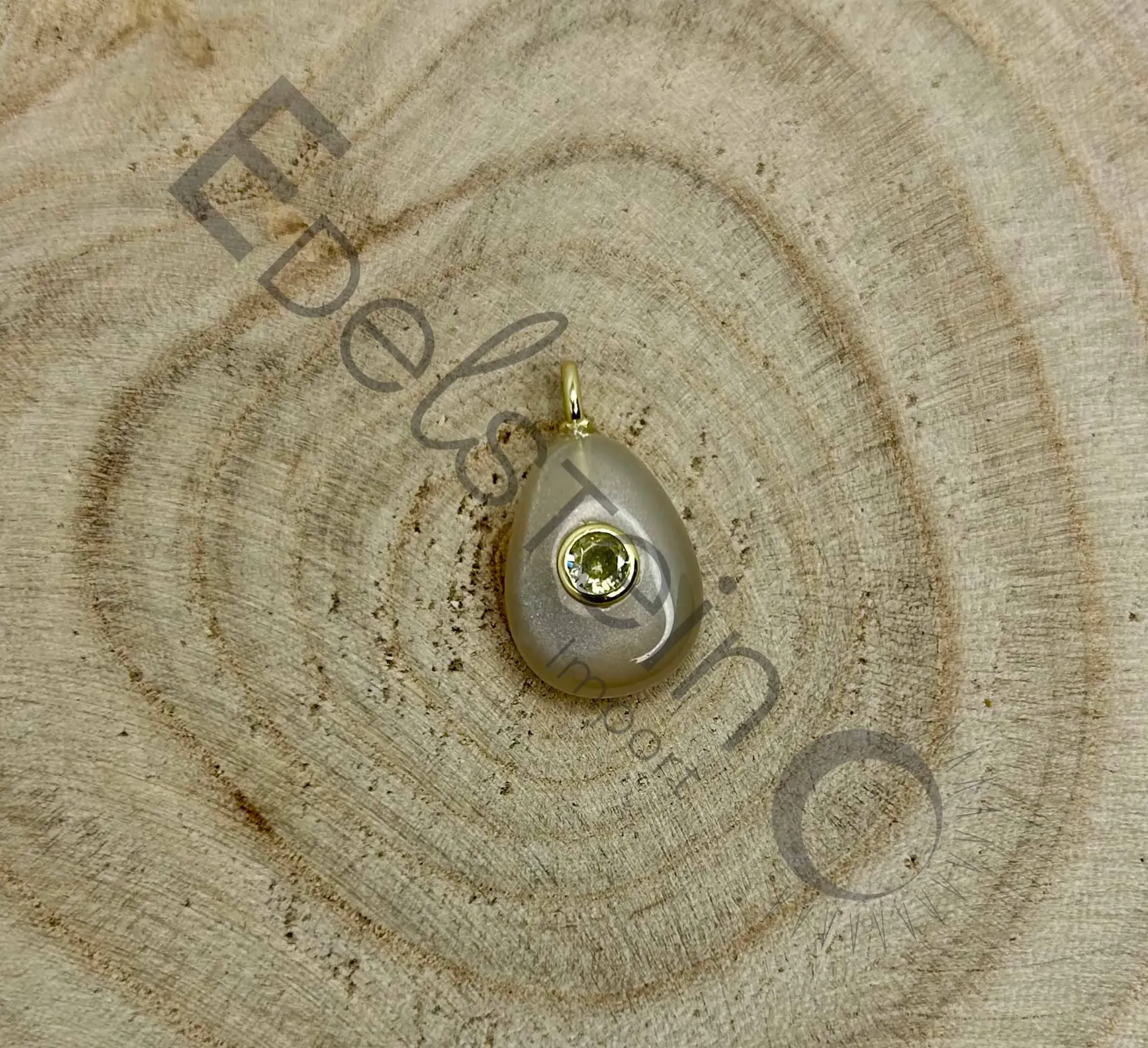 Pendentif Pierre de Lune Goutte avec Citrine incrusté  - Pierres naturelles Taille S – Grossiste minéraux