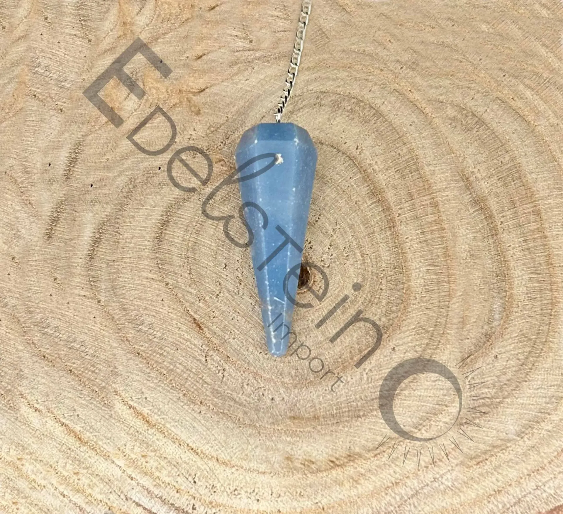 [PDL-CNQ-QUB] Pendule Conique Quartz Bleu - Pierres naturelles – Grossiste minéraux