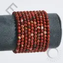 Bracelet Jaspe Rouge Bréchique – Perles naturelles 4mm Taille L – Grossiste minéraux