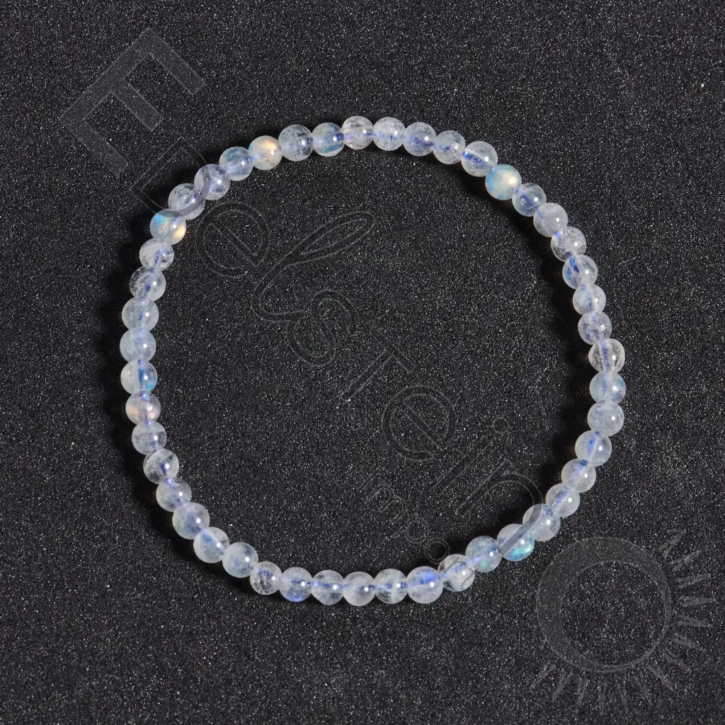 [BRC-LAB04-TM] Bracelet Labradorite – Perles naturelles 4mm Taille M – Grossiste minéraux