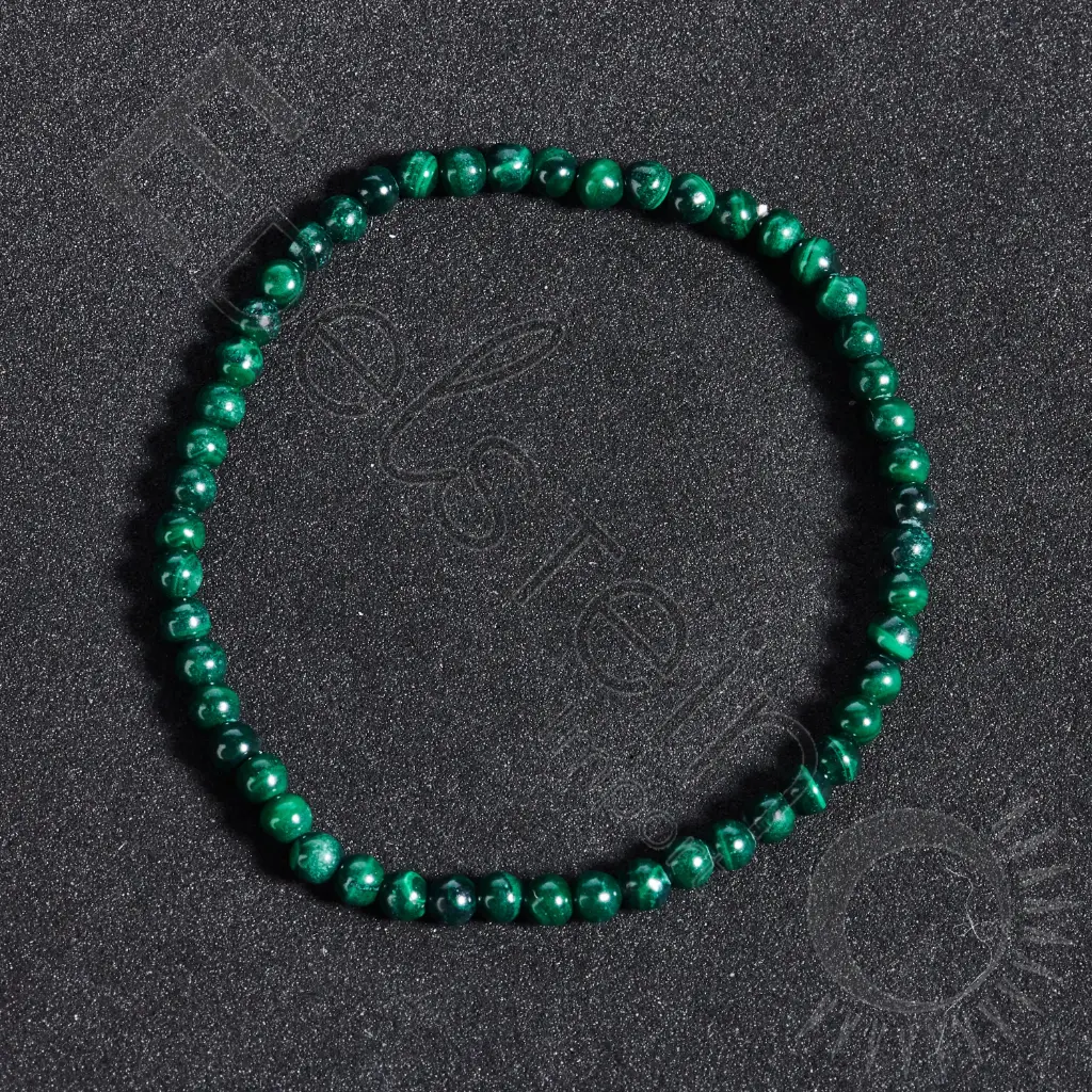 Bracelet Malachite – Perles naturelles 4mm Taille L – Grossiste minéraux
