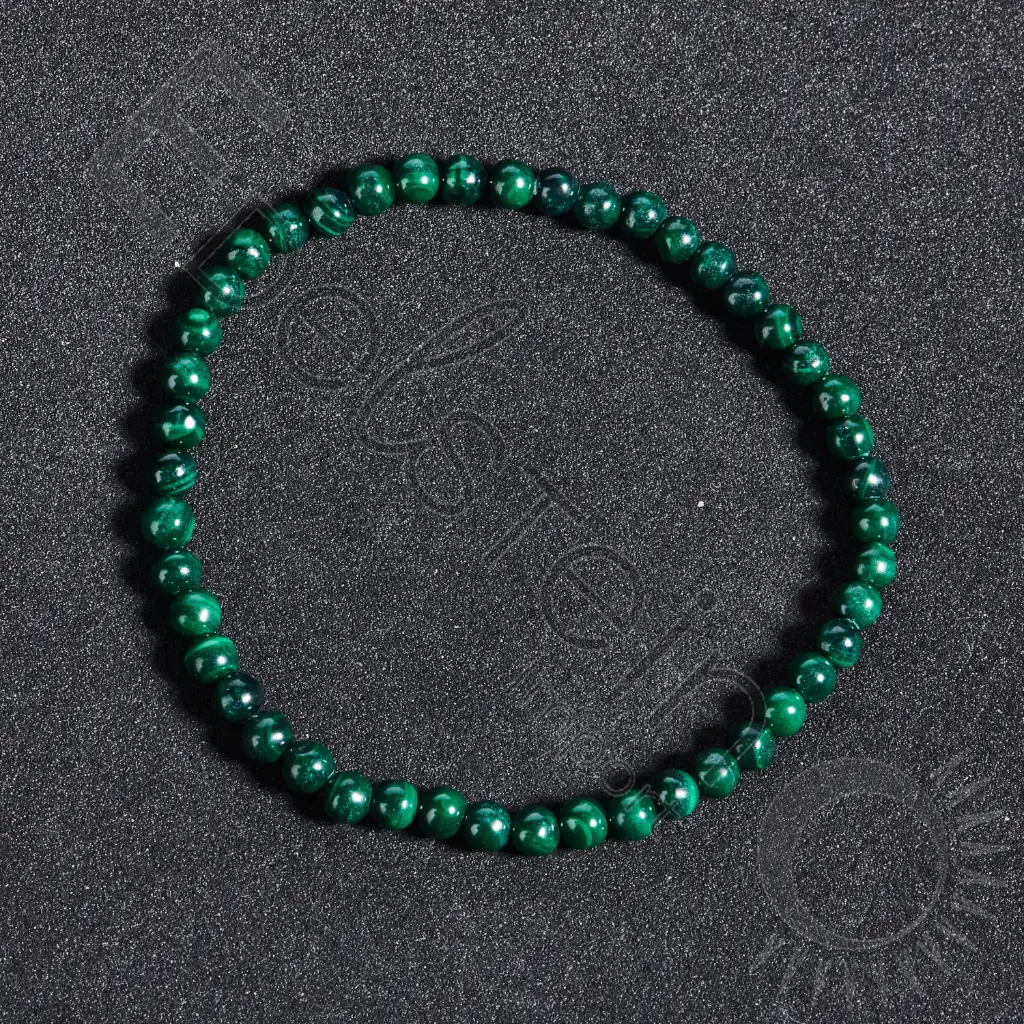 Bracelet Malachite – Perles naturelles 4mm Taille M – Grossiste minéraux