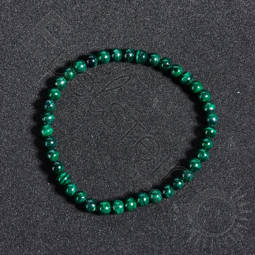 Bracelet Malachite – Perles naturelles 4mm Taille S – Grossiste minéraux