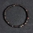 Bracelet Obsidienne argenté – Perles naturelles 4mm Taille L – Grossiste minéraux